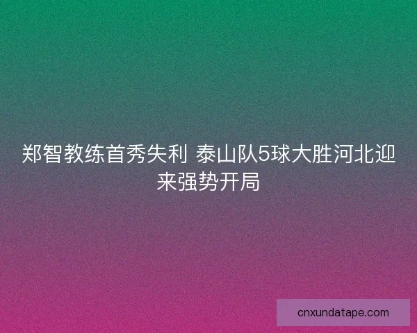 郑智教练首秀失利 泰山队5球大胜河北迎来强势开局 郑智教练首秀失利 泰山队5球大胜河北迎来强势开局