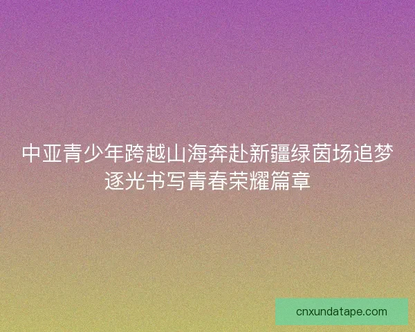中亚青少年跨越山海奔赴新疆绿茵场追梦逐光书写青春荣耀篇章 中亚青少年跨越山海奔赴新疆绿茵场追梦逐光书写青春荣耀篇章