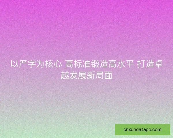 以严字为核心 高标准锻造高水平 打造卓越发展新局面 以严字为核心 高标准锻造高水平 打造卓越发展新局面